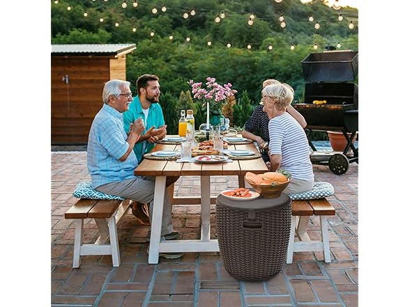 Grey Patio Bar Side Table