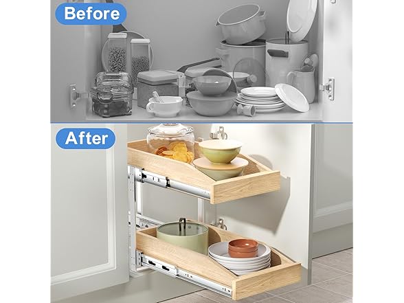 ROOMTEC 2 Tier Pull Out Cabinet Organizer
