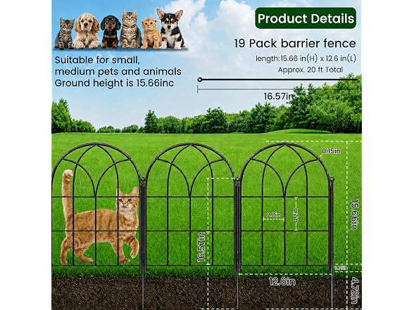 Youpehom Decorative Garden Fence,20ftx15