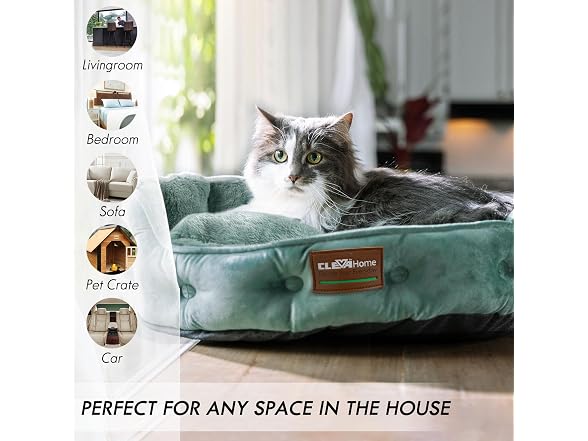 ClevaHome Upgrade Plush Faux Fur Cat Bed - Gallery 7