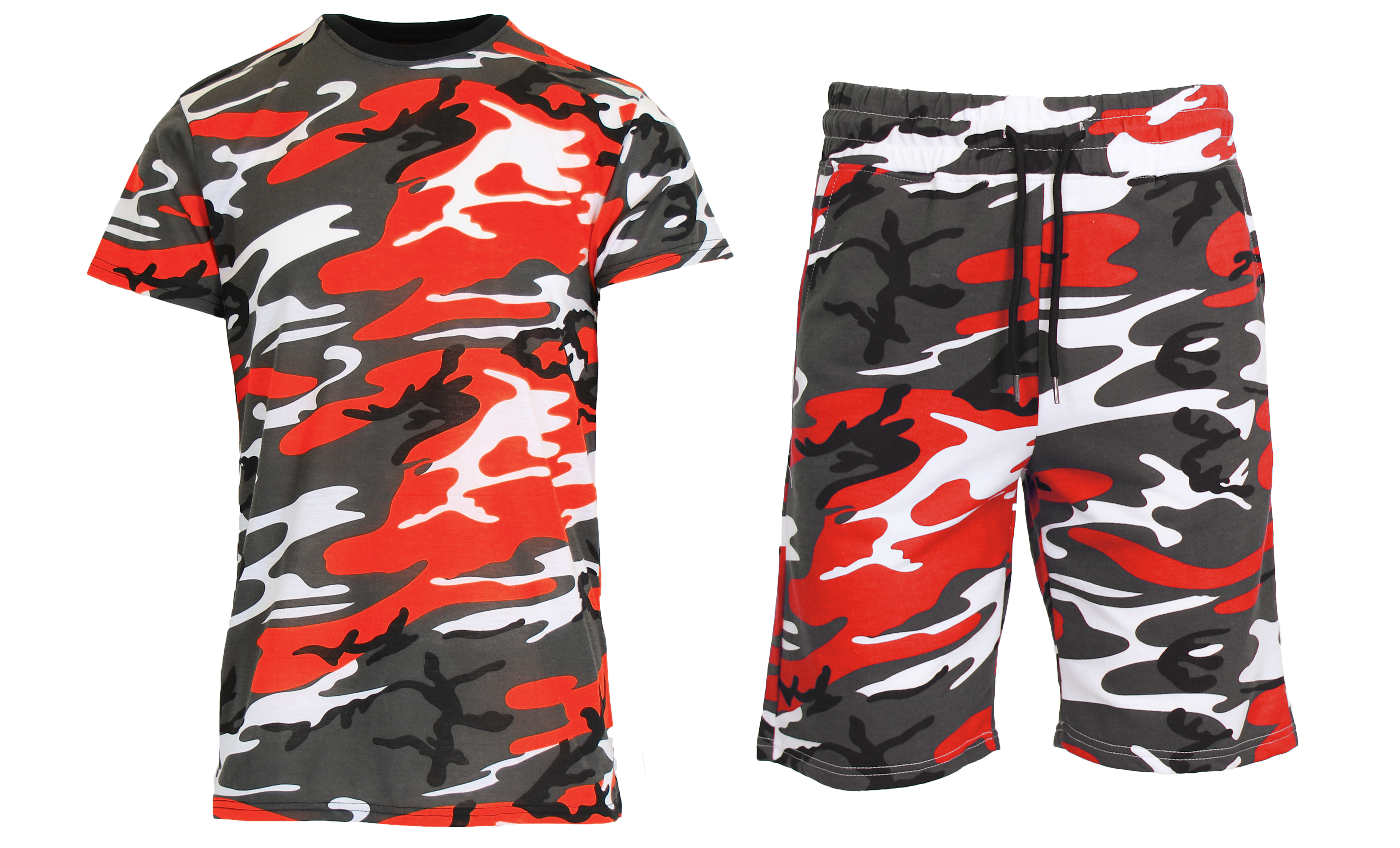2-4Pc Mens S/S Camo Tee & Shorts Set - Gallery 26