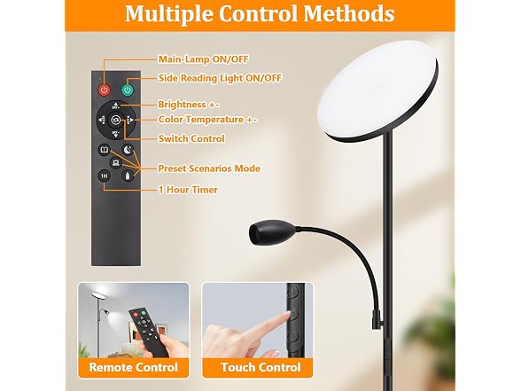 Reading Floor Lamp, 72" Tall LED
