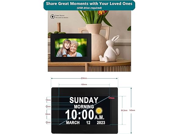 Upgraded Large Digital Calendar Clock