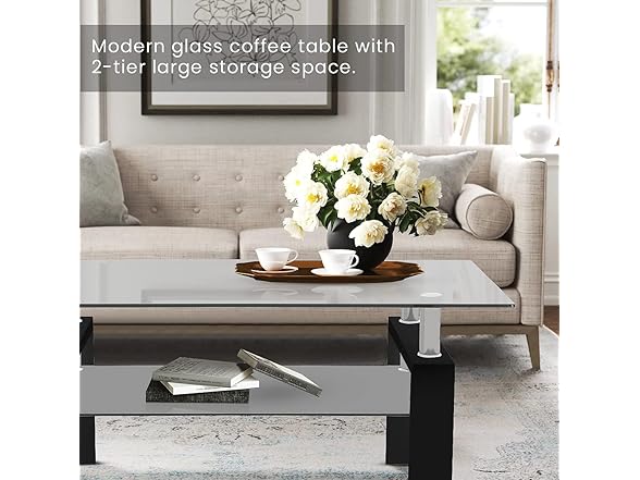 DKLGG Glass Coffee Table