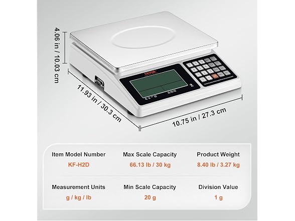 Industrial Counting Scale, 30 kg x 1 g, Digital
