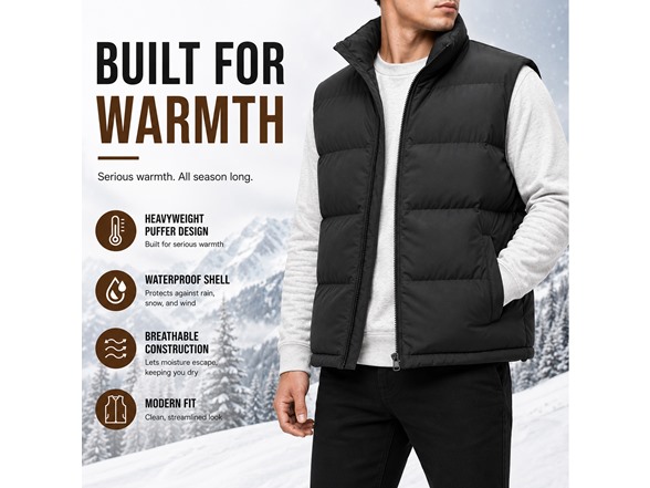 Mens Heavyweight Puffer Bubble Vest