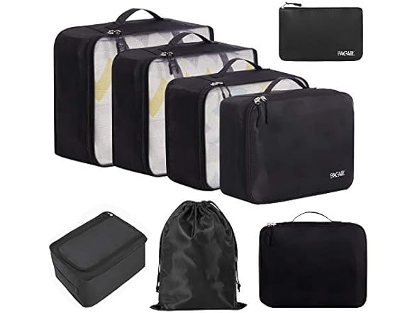 8 Pc Packing Cubes Luggage Organizers