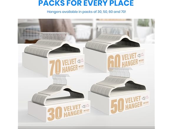 YSSOA Velvet Hangers 70 Pack White