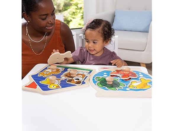 Melissa & Doug Wooden Jumbo Peg Puzzle