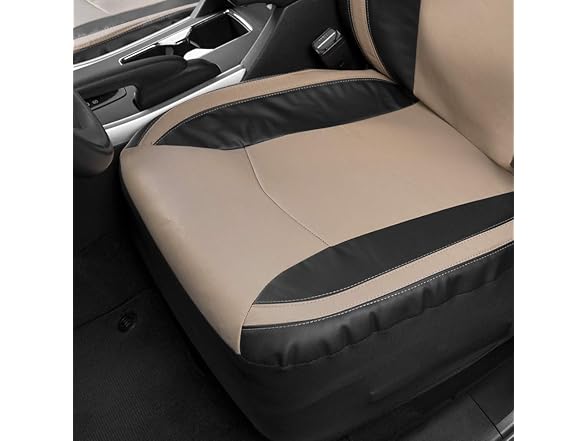 Motor Trend Motor Trend Beige Faux Leather Car Covers for Fr