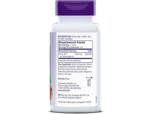 Natrol Vitamin B12 5000mcg 100ct