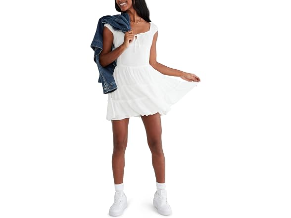 AEROPOSTALE Women (XXL) Smocked Waist Dress Ivory