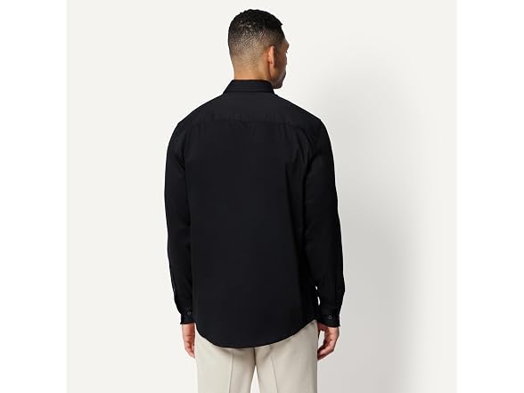 Amazon Essentials Men Stretch Wrinkle Shirt Black