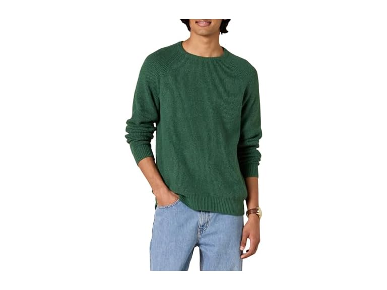 Amazon Essentials Men's Long-Sleeve Soft Touch Crewneck Sweater, Green, Medium