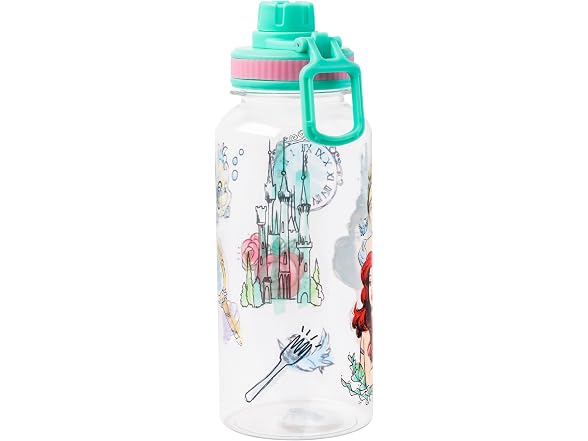 Silver Buffalo Disney Princess Ariel, Plastic Water Bottle, 32oz