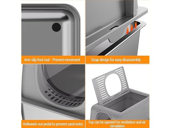 CuisinSmart Enclosed Stainless Steel Cat Litter Box