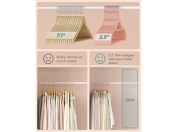 SONGMICS Velvet Hangers, Set of 50