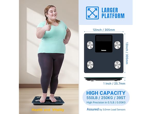 Homebuds 550lb Smart Scale for Body Weight