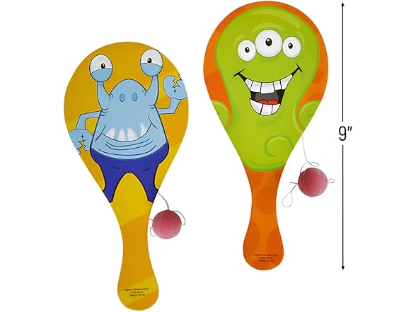 Novelty 9" Monster Paddle Balls
