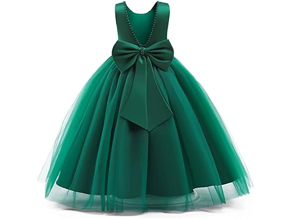 TTYAOVO Kids (6-7 Ye) Girls Flower Bead Wedding Dr