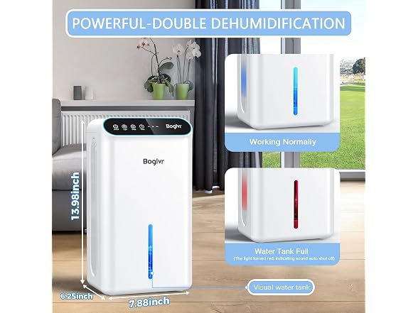 boglvr Dehumidifier 1000 Sq.Ft