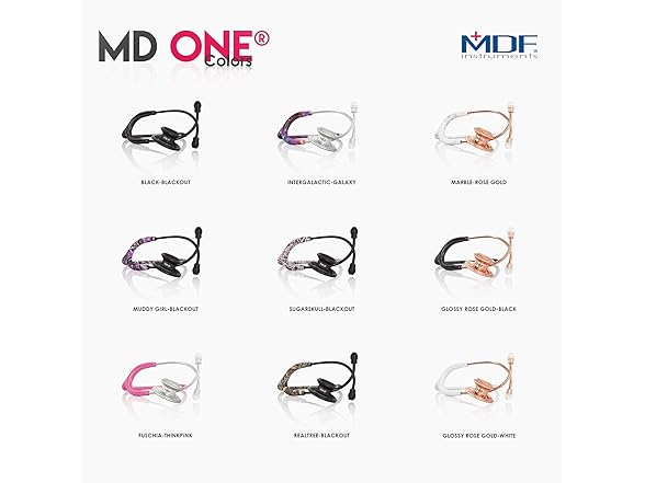 MDF Stethoscope, RoseGold, White Tube