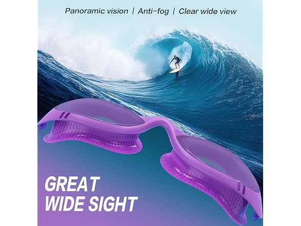 VegoVia Purple/Green Adult Swim Goggles