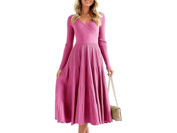 Women’s Pleated Knit Midi Dress
