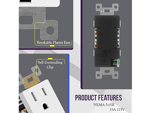 ENERLITES White Decorator Receptacle