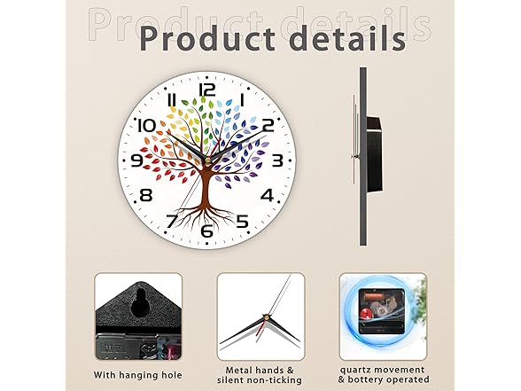 DEMACYA Abstract Tree of Life Wall Clock