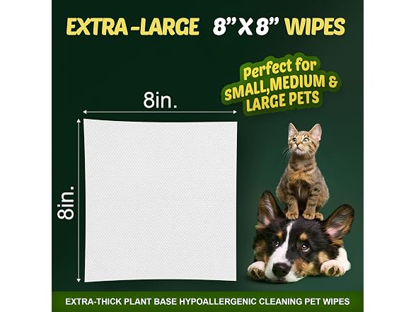 Petazy Pet Wipes for Dogs & Cats (200Ct)