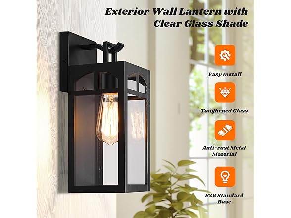 VerRon 2Pk Black 12.35" Wall Light Fixture