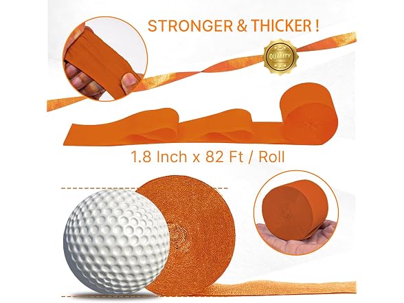 PartyWoo Orange Boho Crepe Paper Streamers