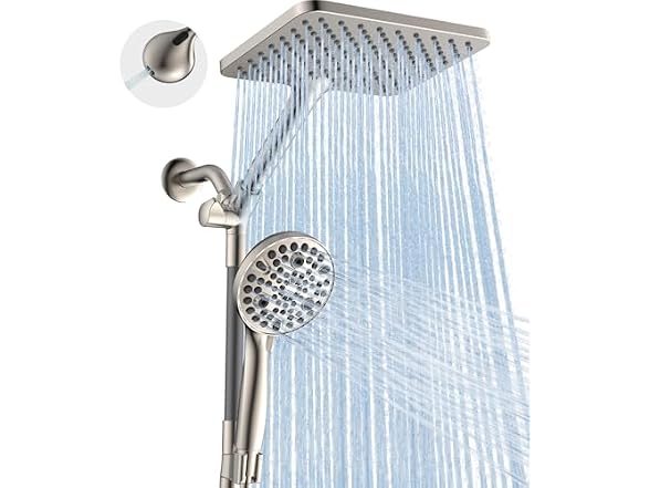 Dual Handheld Shower Head Combo, 2-In-1