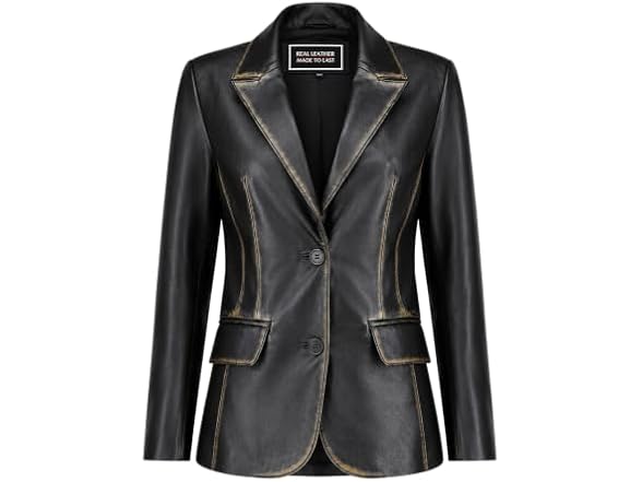 Jild Classic Style Leather Blazer Women
