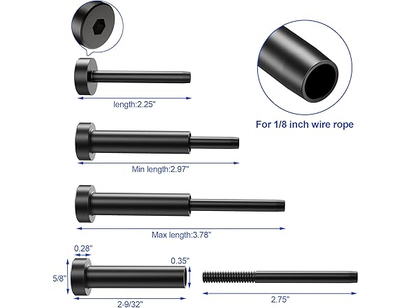 CKE Black Invisible Cable Railing Kit