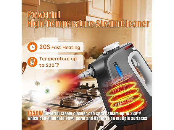 Mdeinu Pressurized Handheld Steam Cleaner