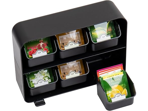 Mind Reader Tea Storage, Cup and Condiment Station