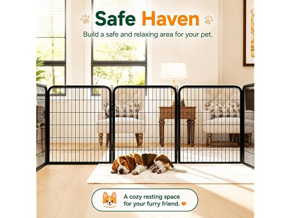 Yaheetech Dog Playpen 32in 24 Panels Pet Fence