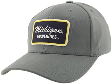 ZHATS Men's Standard NCAA Officially Licensed Fitted Hat ZH Patch Brick Gray, Grey, Large