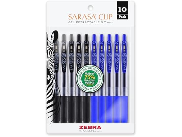 Zebra Pen Sarasa Clip Gel Retractable Pens