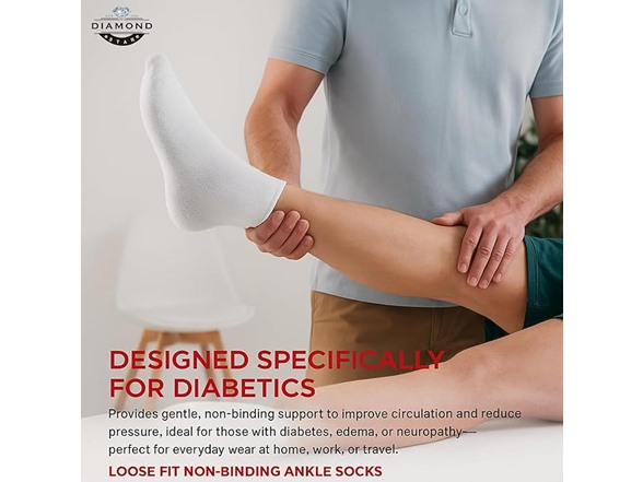 {12-Pairs} Cotton Diabetic Quarter Socks