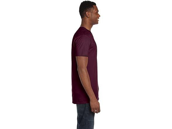 Hanes Mens Nano Cotton Tee Maroon (M)
