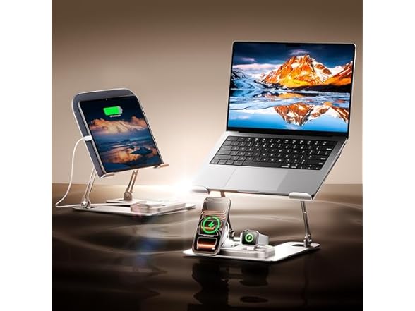 GUSGU 3-in-1 Wireless Charger and Laptop Stand