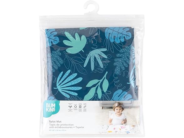 Bumkins Baby Splat Mat, Blue Tropic