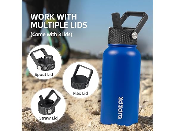 BJPKPK 27oz Insulated Water Bottles with Straw Lid