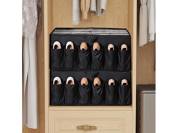 STORAGEIDEAS Extra Large Shoe Organizer Black, 2 Pack