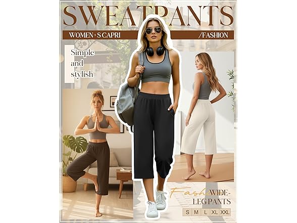 Women’s Capri Sweatpants 3 Pack