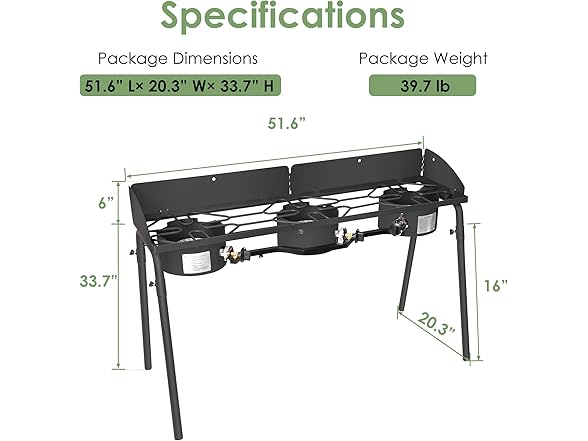 Red Mountain Valley Three Burner Gas Stove