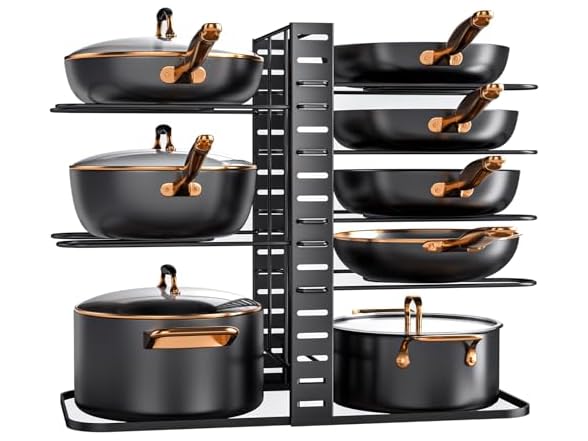 MUDEELA 8-Tier Adjustable Pots and Pans